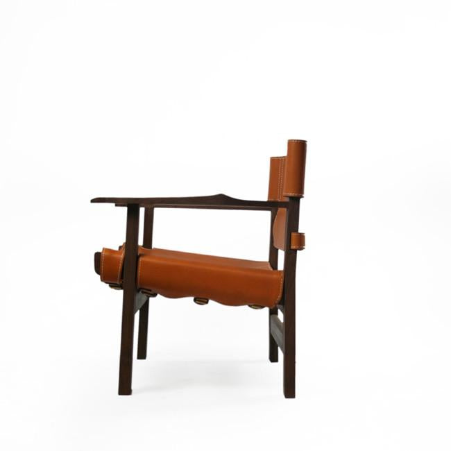 lounge chair with leather belt seat