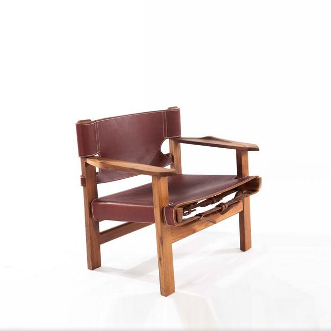 walnut chair with leather seat