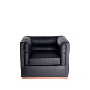 black leather lounge chair