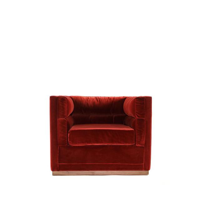 red velvet lounge chair