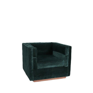 teal velvet fabric lounge chair