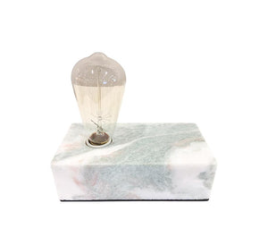 marble base box table lamp