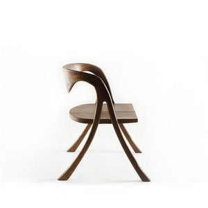 modern dining chair with solid walnut