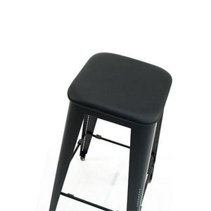 low counter stool with leather seating