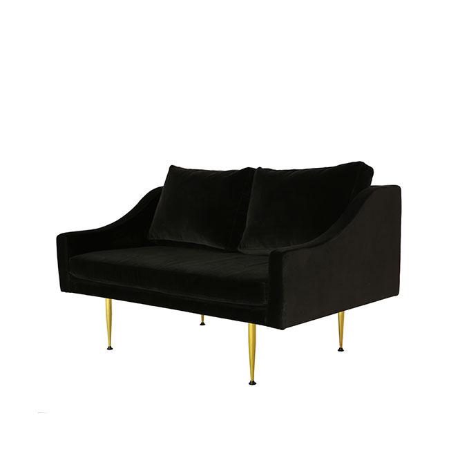 loveseat sofa with black velvet