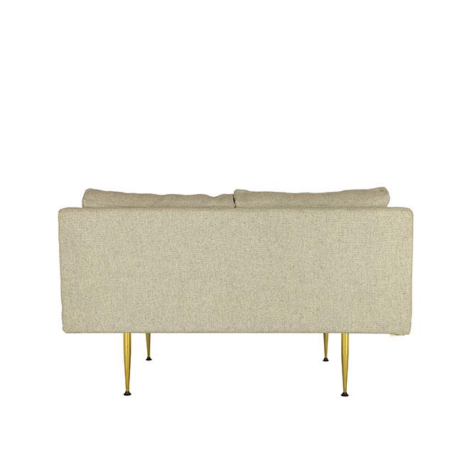 modern loveseat sofa with beige fabric