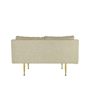 modern loveseat sofa with beige fabric