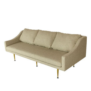 modern sofa with three seats and beige fabric
