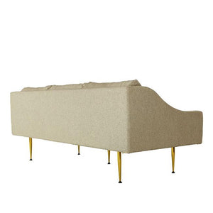 beige fabric 3 seats modern sofa