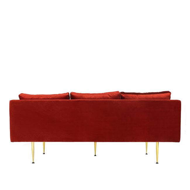 mid century modern spice velvet sofa