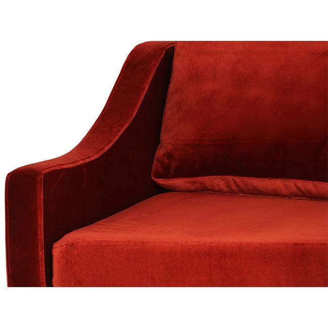 red velvet modern 3 seats sofa