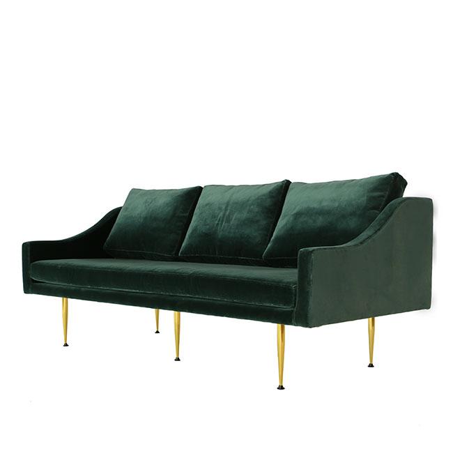 3 seats sofa with teal velvet