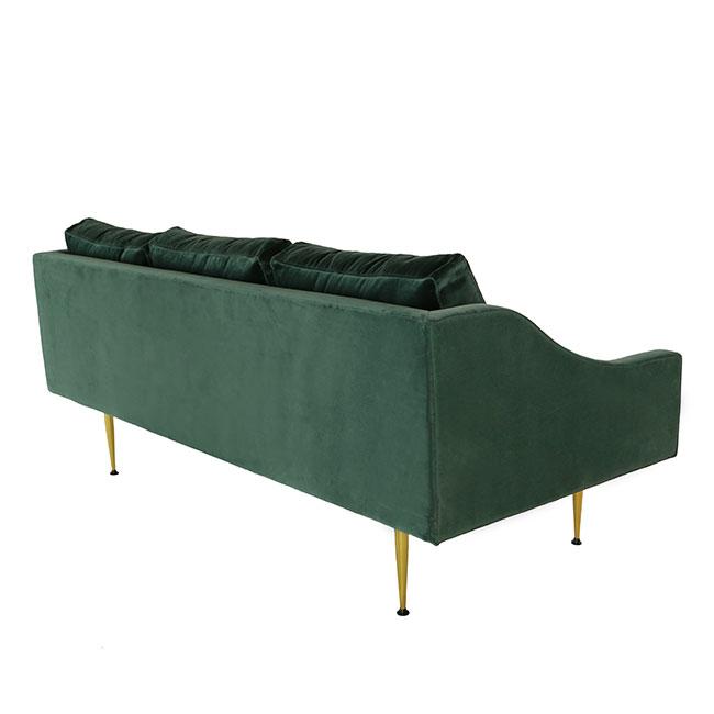 teal velvet sofa with three seats
