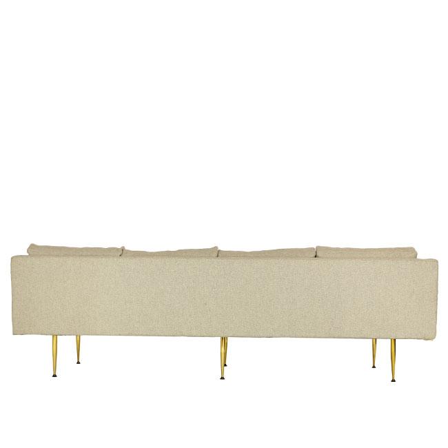 beige fabric four seat sofa