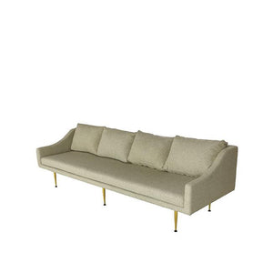 beige fabric mid-century modern sofa
