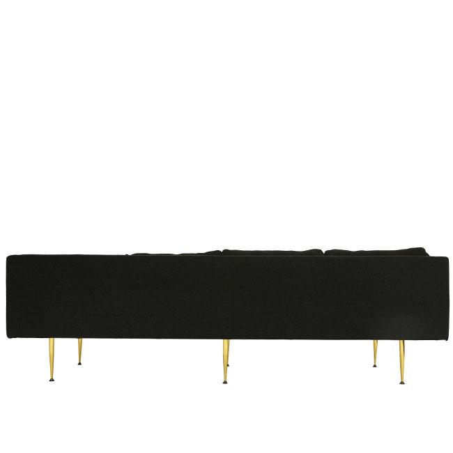 dark colored mid-century modern sofa