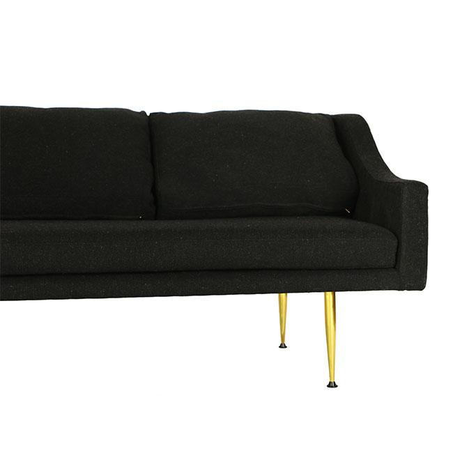 modern sofa with charcoal fabric