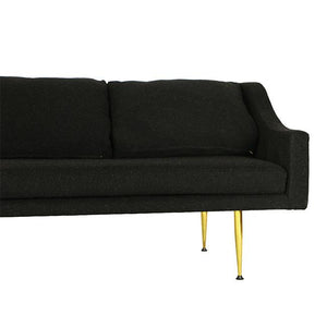 modern sofa with charcoal fabric