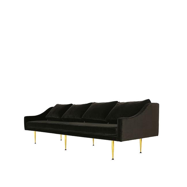 dark velvet modern sofa