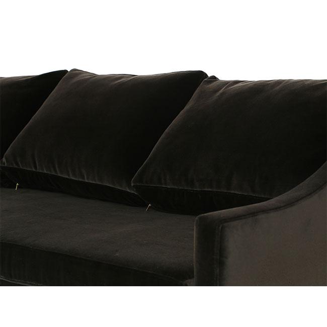 dark velvet mid-century modern sofa