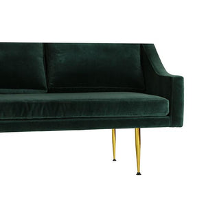 modern sofa with four seats and teal velvet
