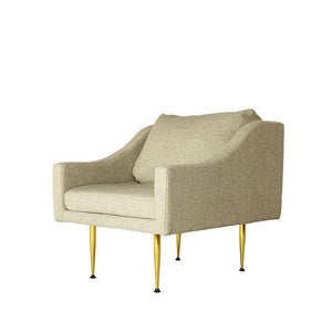 modern lounge armchair with beige fabric