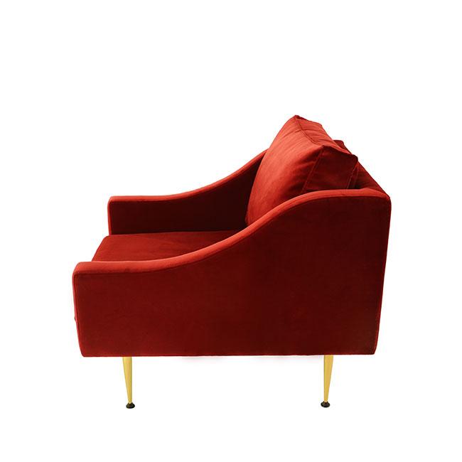 modern velvet lounge chair