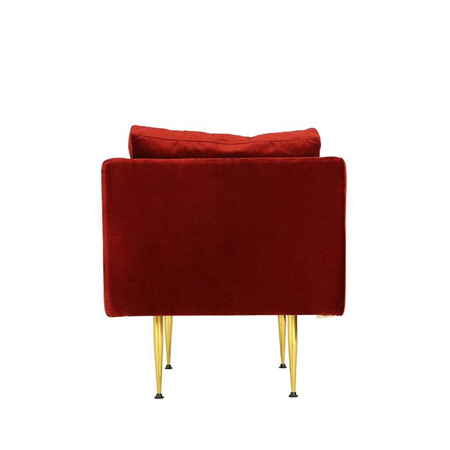 contemporary lounge chair with red velvet