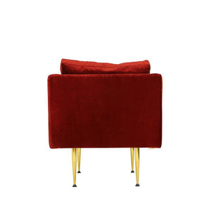 contemporary lounge chair with red velvet