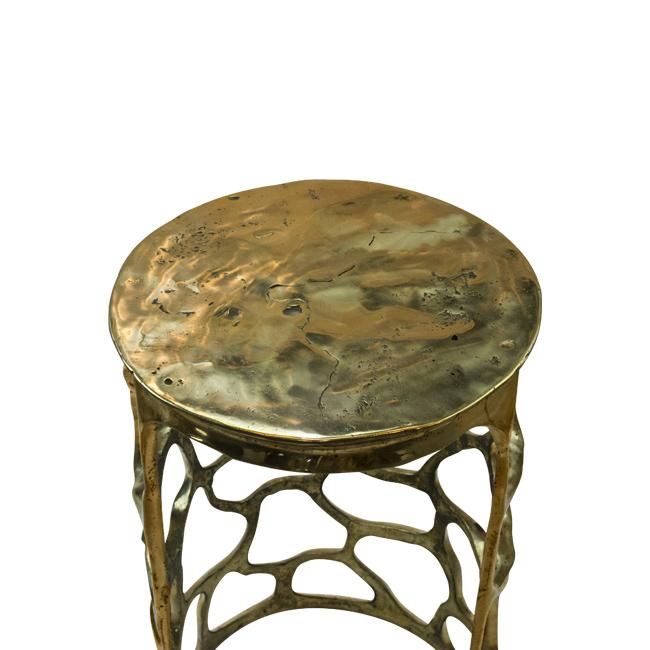 brass bar stool with mirror finish