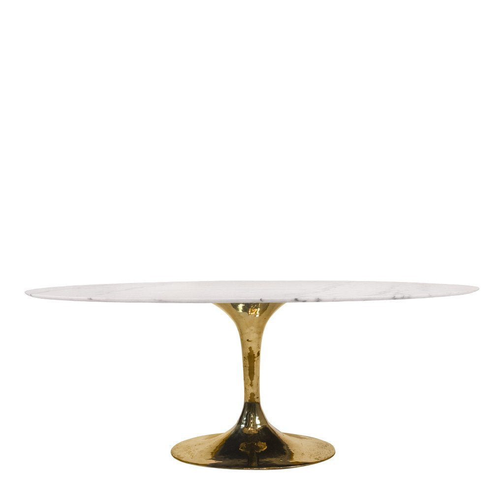 white marble top oval dining table