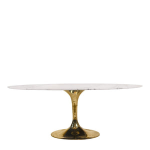 white marble top oval dining table