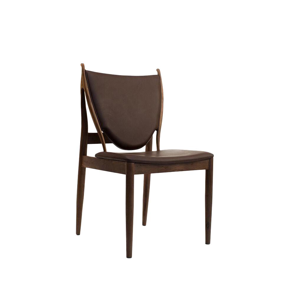 brown leather dining room chair