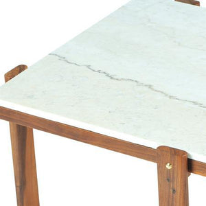 marble top walnut coffee table