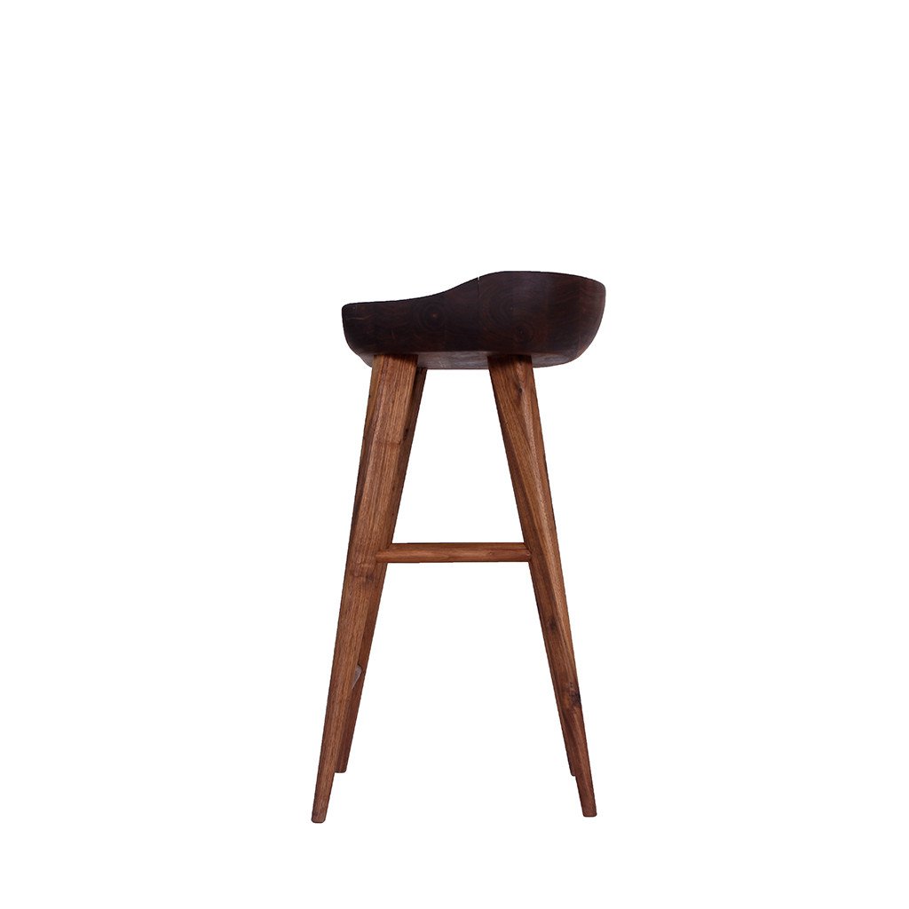 walnut wood bar stool
