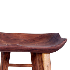 mid century modern walnut stool