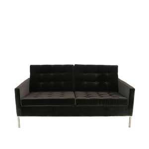 modern two seat sofa with black velvet