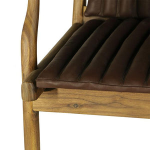 modern lounge chair with brown leather