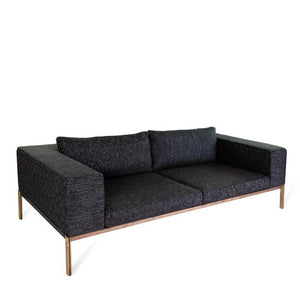 modern loveseat with pine wood frame