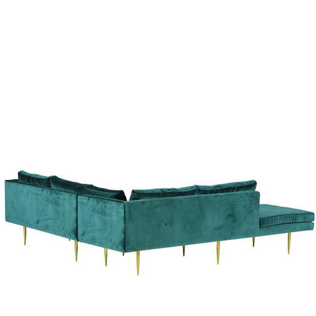 sectional sofa with teal velvet