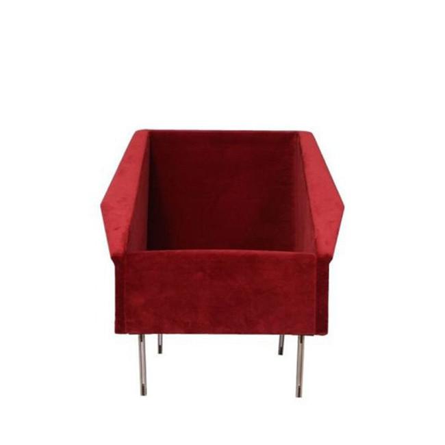 modern red velvet lounge chair